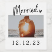 Smaakvol eenvoudig & mooi getrouwd wijn labels wijn etiket (Enkel label)