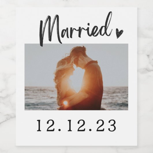 Smaakvol eenvoudig & mooi getrouwd wijn labels wijn etiket (Enkel label)