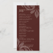 Smaakvol Elegant Damask Mahogany Wedding Program (Achterkant)