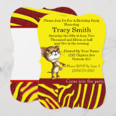 Smaakvol feestje Cheetha Verjaardag uitnodiging 7 (Voorkant / Achterkant)