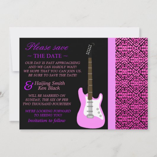 Smaakvol roze Bewaar de datum Save The Date (Voorkant)