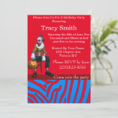 Smaakvol Verjaardagsfeest Clown Uitnodiging (Staand voorkant)