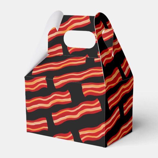 Smaakvolle baconreepjes patroon bedankdoosjes (Voorkant Zijde)