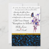 Smaakvolle blauwe madeliefjes en buffervlieg kaart (Voorkant)