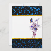 Smaakvolle blauwe madeliefjes en buffervlieg kaart (Achterkant)