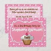 Smaakvolle Frosted Cupcake 2e verjaardag Kaart (Voorkant / Achterkant)