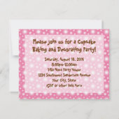 Smaakvolle Frosted Cupcake Aangepaste Uitnodiginge Kaart (Achterkant)