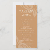 Smaakvolle Minimal Damask Ochre bruiloft programma (Voorkant)