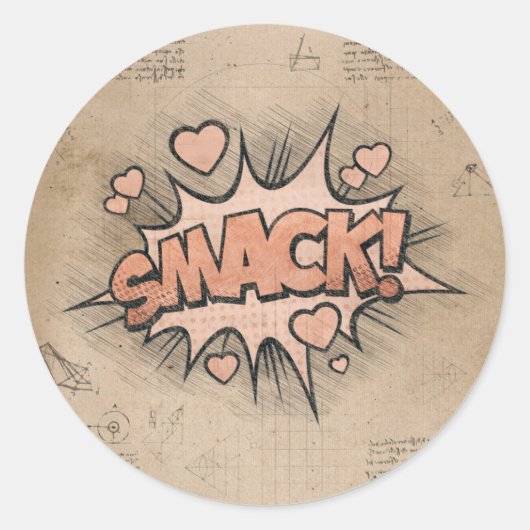 SMACK! stripboek Steampunk Pop Ronde Sticker (Voorkant)