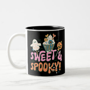 Smakelijk en griezelig enge Halloween pret Tweekleurige Koffiemok