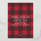 smakelijk en helder roodkleurig folie script kerma folie feestdagenkaart (Achterkant)