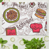 Smakelijk eten  theedoek (Gevouwen)