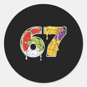 Smakelijk Fruit Nummer 67 Spetter Fun Stijl Ronde Sticker
