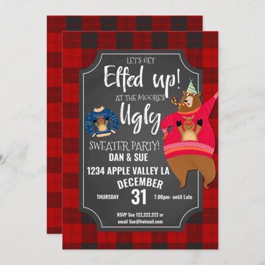 smakelijk jumper kerstfeest kaart (Voorkant / Achterkant)