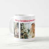 smakelijk kerstfeest 3 foto collage feestdag stijl koffiemok (Voorkant links)