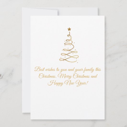 smakelijk kerstfeest gouden feestelijke foto notitiekaartje (Achterkant)