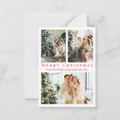 smakelijk kerstfeest rode foto ' s collage vakanti notitiekaartje (Voorkant)