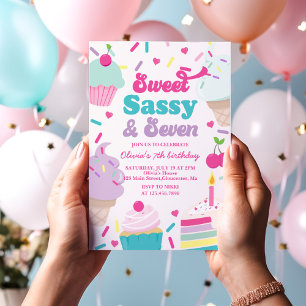 Smakelijk Sassy en Zeven Ijs en Taart Verjaardag Kaart