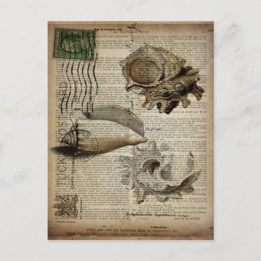 smakelijk woordenboek print modern  seashell briefkaart (Voorkant)