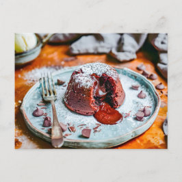 Smakelijke Chocolade Lava Cake verjaardag Feestdagenkaart