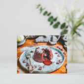 Smakelijke Chocolade Lava Cake verjaardag Feestdagenkaart (Staand voorkant)