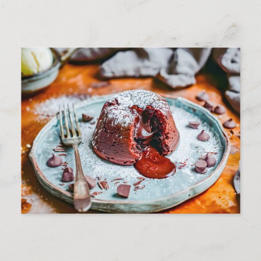 Smakelijke Chocolade Lava Cake verjaardag Feestdagenkaart (Voorkant)
