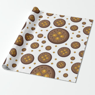 Smakelijke chocoladekoekjes naadloos patroon cadeaupapier