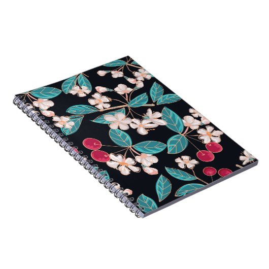 Smakelijke kersen. Naadloze achtergrond van een Notitieboek (Rechterzijde)