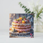 SMAKELIJKE KERST FEESTDAGENKAART (Staand voorkant)