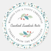 Smakelijke Kerst Zelfgemaakte Voedsel Gift Label (Voorkant)