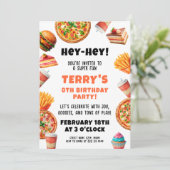 Smakelijke Pizza Party verjaardag Kaart (Staand voorkant)