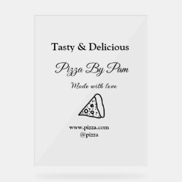 Smakelijke pizza restaurant cafe gemaakt met liefd acryl bord