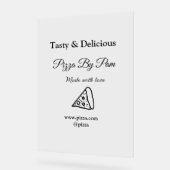 Smakelijke pizza restaurant cafe gemaakt met liefd acryl bord (Hoek)