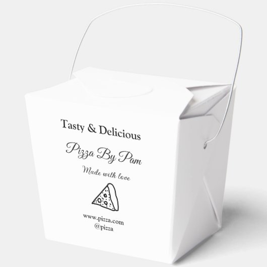 Smakelijke pizza restaurant cafe gemaakt met liefd bedankdoosjes (Voorkant)