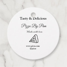 Smakelijke pizza restaurant cafe gemaakt met liefd bedankjes labels