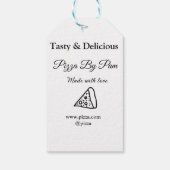 Smakelijke pizza restaurant cafe gemaakt met liefd cadeaulabel (Achterkant)