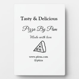 Smakelijke pizza restaurant cafe gemaakt met liefd fotoplaat