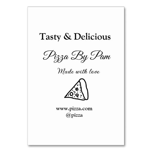 Smakelijke pizza restaurant cafe gemaakt met liefd kaart (Voorkant)