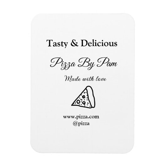 Smakelijke pizza restaurant cafe gemaakt met liefd magneet (Verticaal)