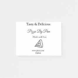 Smakelijke pizza restaurant cafe gemaakt met liefd post-it® notes