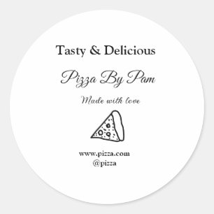 Smakelijke pizza restaurant cafe gemaakt met liefd ronde sticker