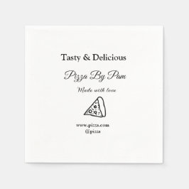 Smakelijke pizza restaurant cafe gemaakt met liefd servet