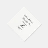 Smakelijke pizza restaurant cafe gemaakt met liefd servet (Hoek)