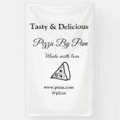Smakelijke pizza restaurant cafe gemaakt met liefd spandoek (Verticaal)