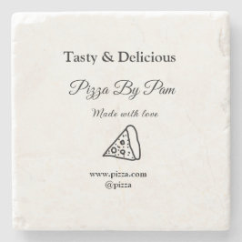 Smakelijke pizza restaurant cafe gemaakt met liefd stenen onderzetter