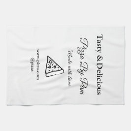 Smakelijke pizza restaurant cafe gemaakt met liefd theedoek