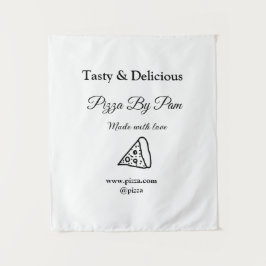 Smakelijke pizza restaurant cafe gemaakt met liefd wandkleed