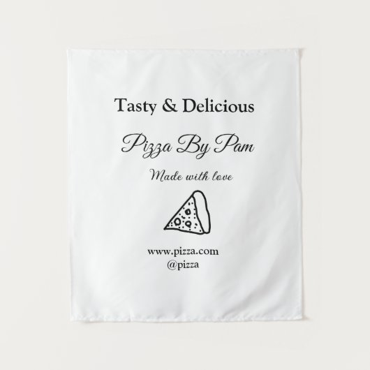 Smakelijke pizza restaurant cafe gemaakt met liefd wandkleed (Voorkant)