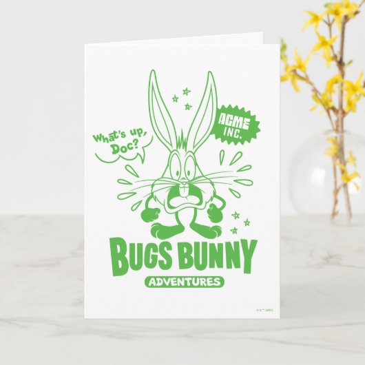 Smakelijke Retro BUGS BUNNY™ Kaart (Gele Bloem)