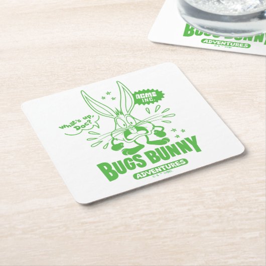 Smakelijke Retro BUGS BUNNY™ Kartonnen Onderzetters (Schuin)